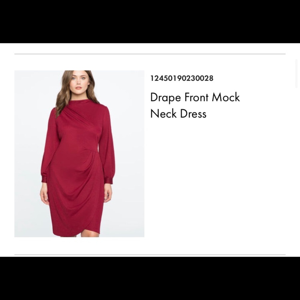 Eloquii Drape Front Mock Neck Dress size 28